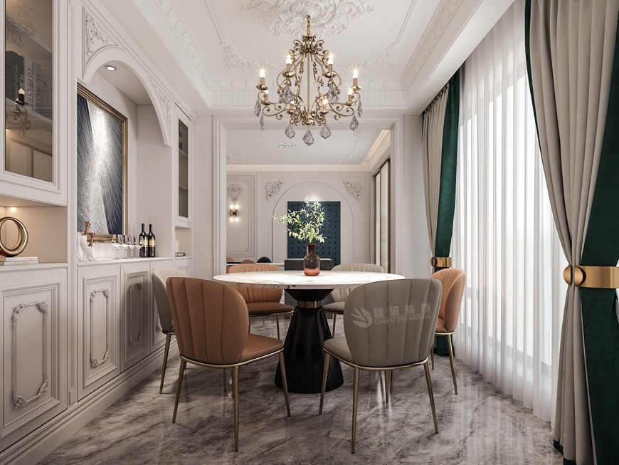 合能(néng)公(gōng)館四居室120平米法式風格餐廳 (2)