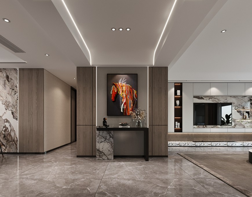 華清學(xué)府城四居室167平米現代簡約風格玄關