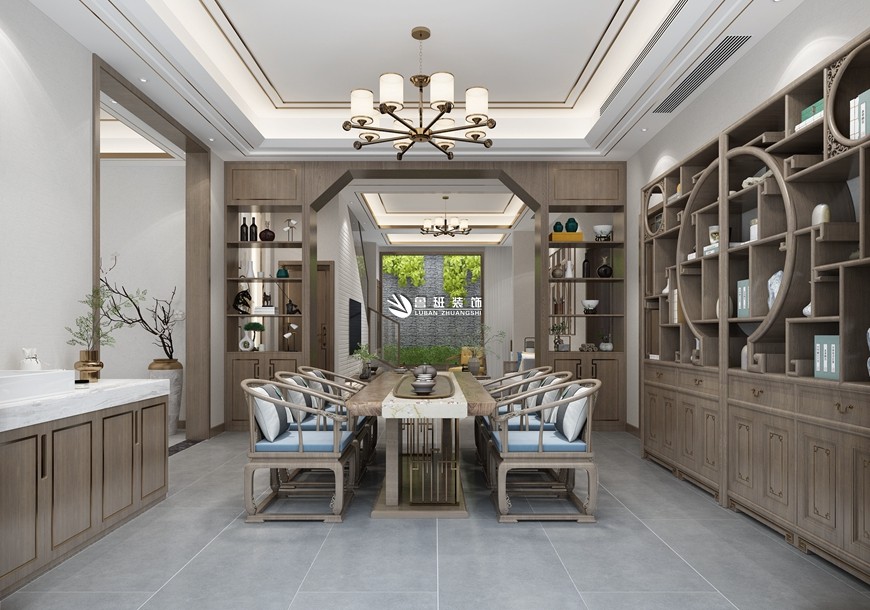 魯班裝(zhuāng)飾|一城江山(shān)400平米新(xīn)中(zhōng)式,跟随内心,活出精(jīng)緻與品味茶室效果圖設計 魯班裝(zhuāng)飾|一城江山(shān)400平米新(xīn)中(zhōng)式,跟随内心,活出精(jīng)緻與品味茶室效果圖設計