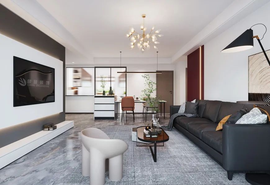 魯班裝(zhuāng)飾群賢道九号140平米現代簡約溫馨風格——客廳效果圖設計 魯班裝(zhuāng)飾群賢道九号140平米現代簡約溫馨風格——客廳效果圖設計