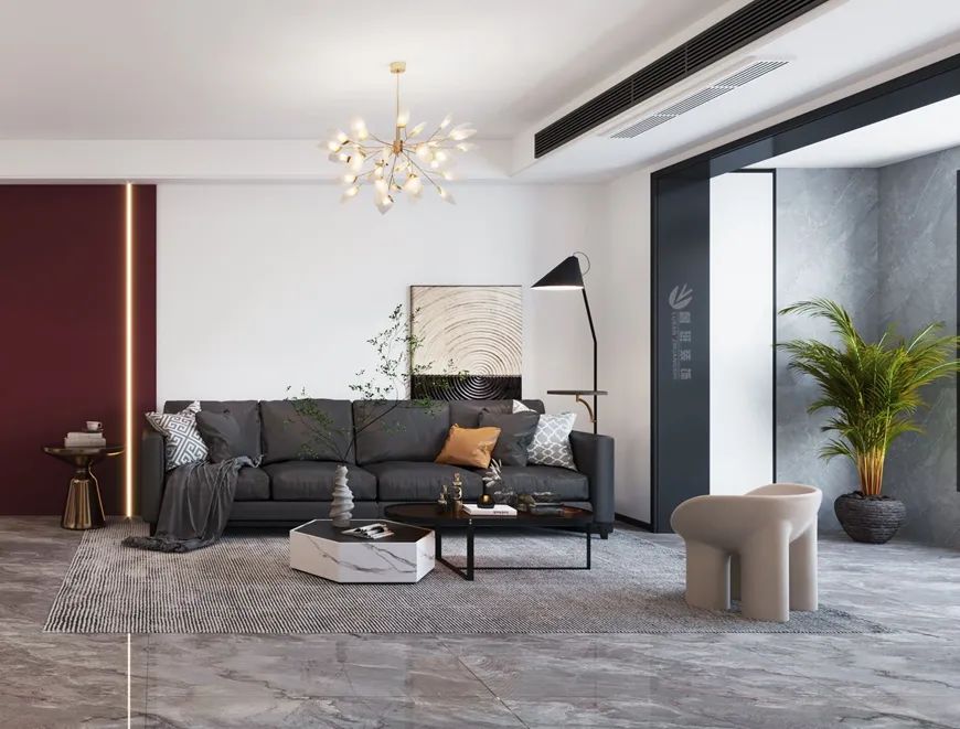 班裝(zhuāng)飾群賢道九号140平米現代簡約溫馨風格——客廳沙發背景牆效果圖設計 班裝(zhuāng)飾群賢道九号140平米現代簡約溫馨風格——客廳沙發背景牆效果圖設計