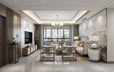 一城江山(shān)400平米别墅文(wén)雅新(xīn)中(zhōng)式效果設計